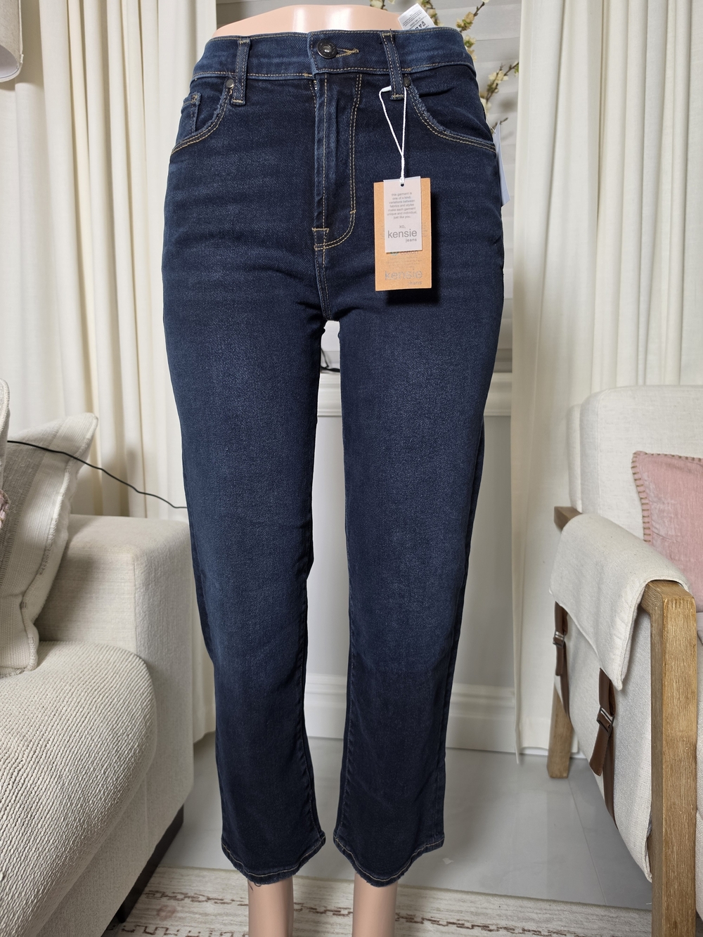 Anthropologie Dark Blue Cropped High-Rise Women’s Jeans